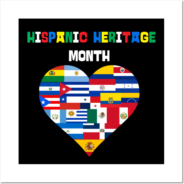 Hispanic Heritage Month Heart Wall Art by SamArtsify